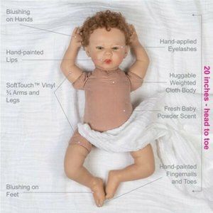 Paradise Galleries Realistic Soft touch Vinyl Boy Doll Baby by Michelle Fagan